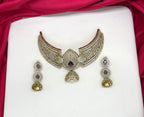 Victorian finishing American Diamonds with Purple stones Choker