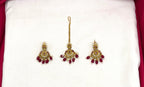 Matte finishing peacock design floral Red Beads Combo-set