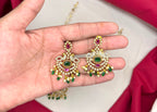 Matte finishing multi stones two layered Short Necklace