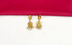 Matte finishing with lord Lakshmi with multi stones and white drop pearls short Necklace