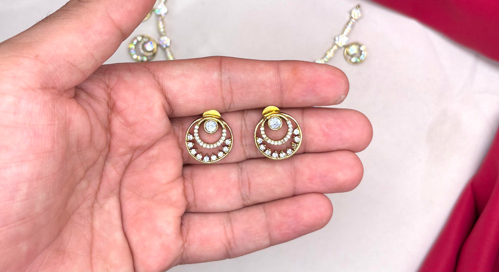 Victorian finishing small American Diamonds Short Necklace