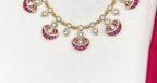 NIRVI polki Pink Hasli short Necklace