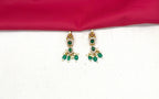 Polki Kundan Green Beads With Pearls drop Short Necklace