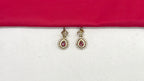 Victorian finishing American Diamonds with Central Red Stone Short Necklace
