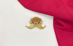 Gold-plated Lakshmi Tiger Nail pendant cubic zirconia, rubies, emeralds, a pearl drop Locket