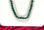 Premium Green Beads and Pearls Layered Unisex Mala