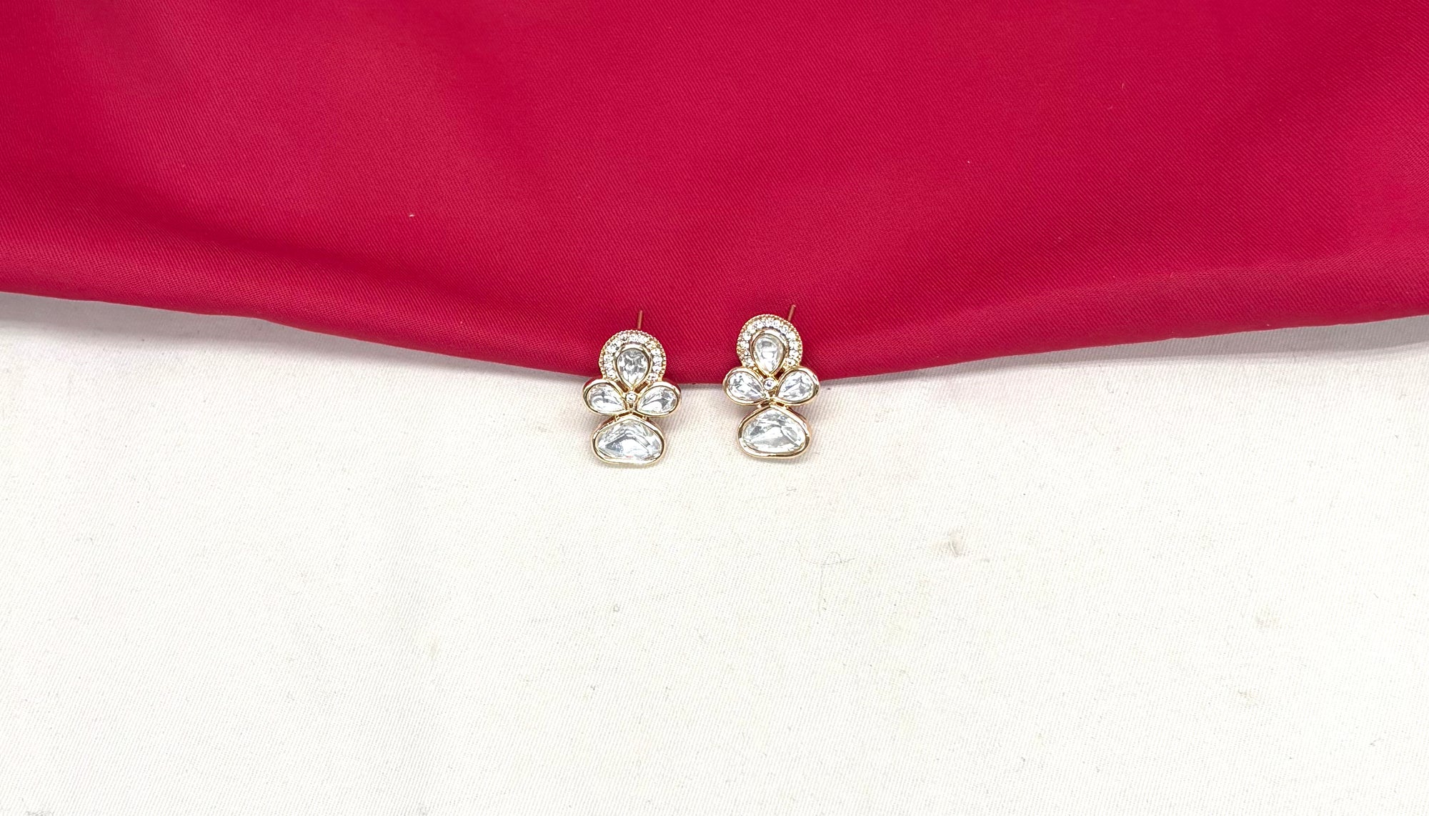 Rose-Gold Polki Diamonds studs
