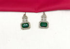 Victorian finishing emerald green stones and intricate American Diamond Necklace
