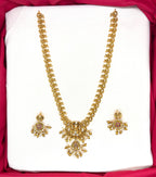 Premium matte finishing with lorded Lakshmi pendant ad stones long haram
