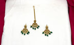 Matte finishing peacock design with Green Beads combo-set