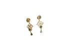 Matte finishing Green stones with American Diamonds short Necklace