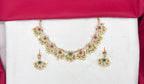 Matte finishing American Diamonds with Coral Beads and Guttapusalu Short Necklace