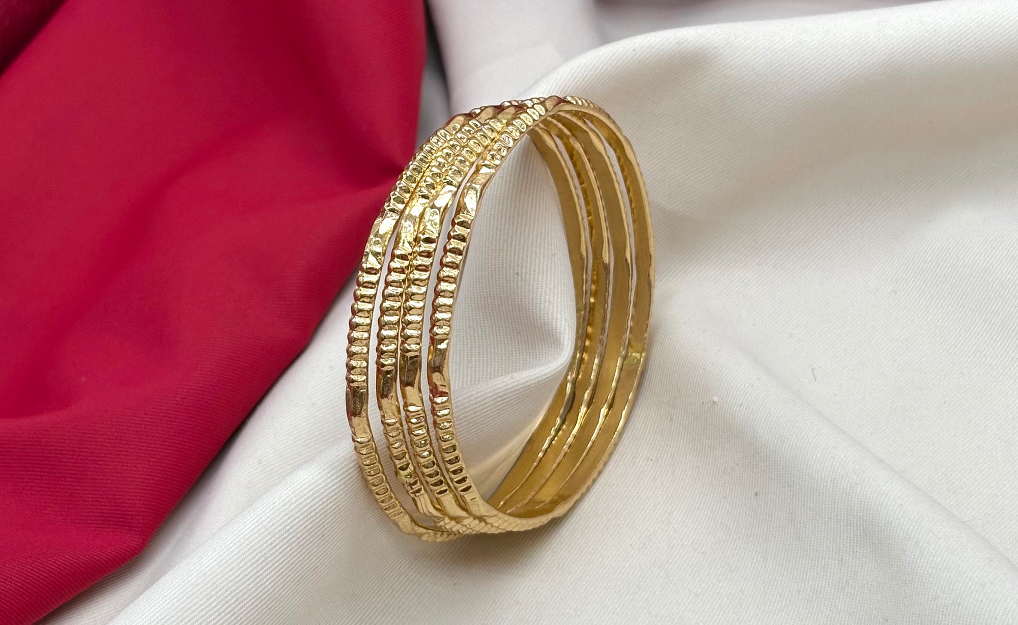 Panchaloham hammered design Bangle