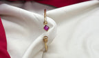 panchaloham Pink stone open-front cuff Kada