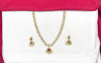 Matte finishing American Diamonds with Purple stone Short Necklace