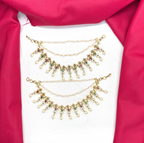 Matte finishing peacock design with American Diamonds multi stones Champaswaralu