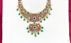 Premium Jadau kundan Floral design Short Necklace