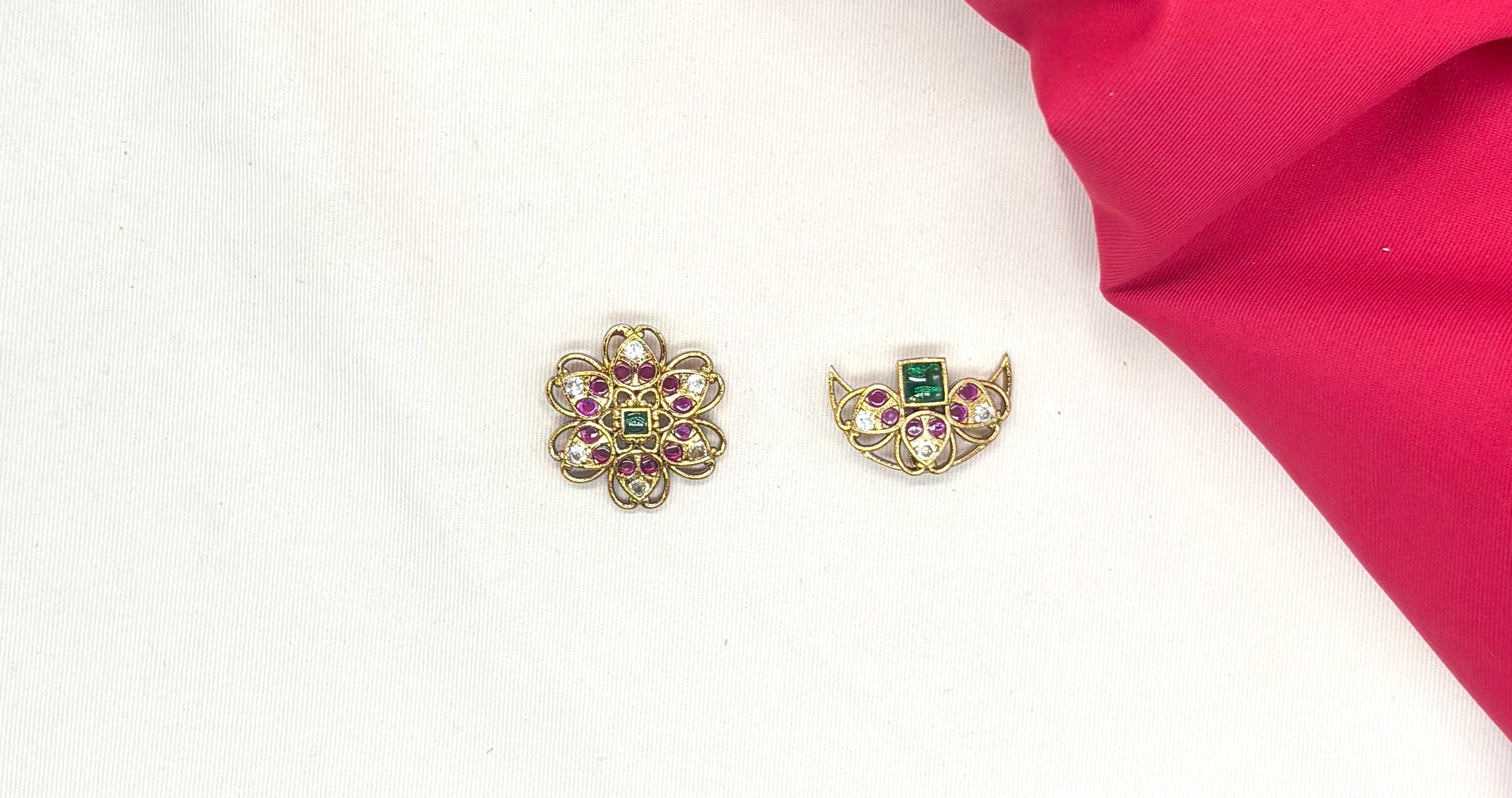 Flower design Jadau Kundan Suryudu-Chandrudu AD stones