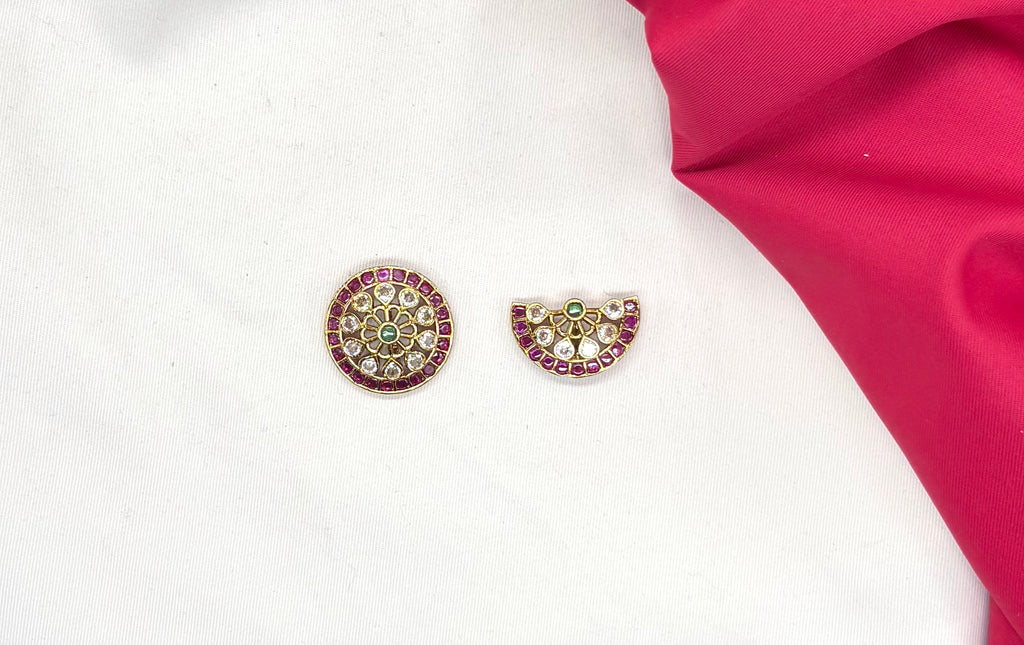 Jadau Kundan crescent-shaped Lockets