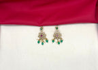 Matte finishing American Diamonds peacock design Short Necklace