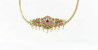 Matte finishing peacock design and multi-stones Choker