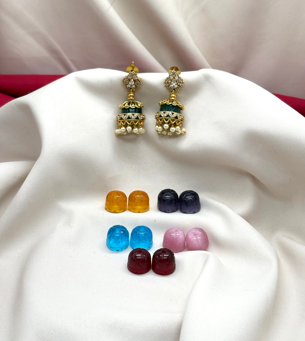 Changeable (Jhumkas)with 5 stones floral design Earring