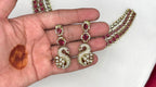 Premium Victorian finishing peacock design American diamonds With Red stones Necklace