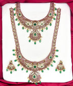 Premium Jadau kundan peacock Design Combo-Set Necklace