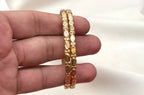 Panchaloha floral cut and textured design Bangle