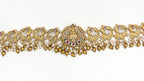 Matte finishing peacock design with multi-stones chain vaddanam