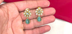 Matte finishing with Mint-Green stone short Necklace