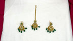 Matte finishing floral design with Green Beads combo-set