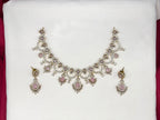 Victorian finishing floral design with sea baby pink stones Necklace