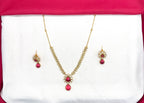 Matte finishing with Red stone short Necklace