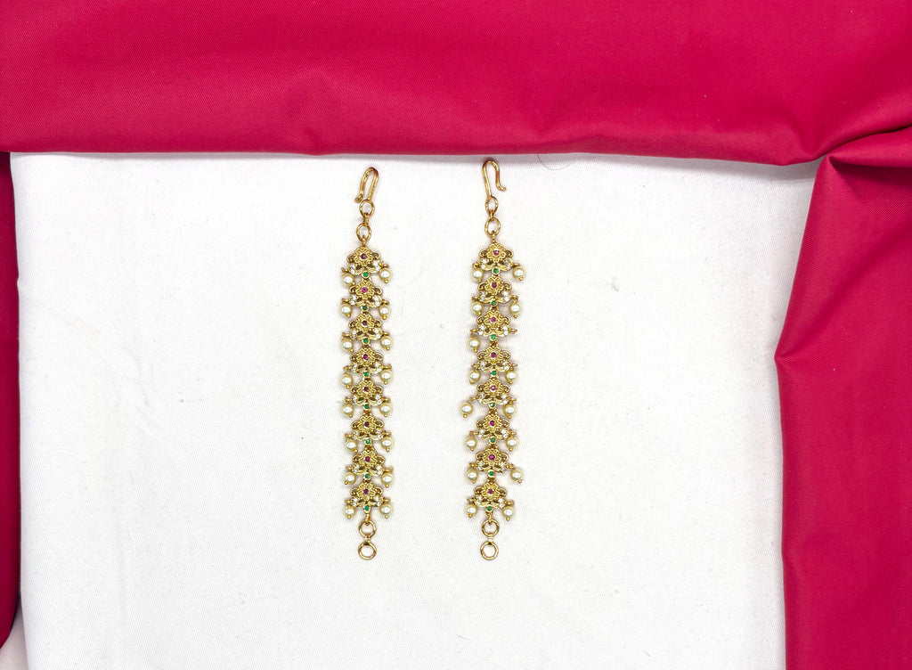 Matte finishing flower design with White pearls Matilu