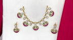 NIRVI polki Pink&Green Hasli short Necklace