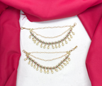 Matte finishing American Diamonds floral design with pearls Champaswaralu