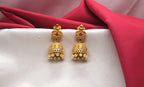 Matte finishing with small multi stones leaf design Jhumkas Earring