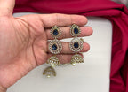 Victorian finishing American Diamonds with Blue stones Choker
