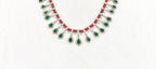 Victorian finishing American Diamond and corals stones Short Necklace