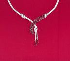 Silver American Diamonds Red stones Short Necklace
