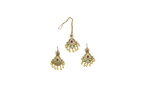 Matte finishing flower design with multi stones combo-Set Necklace