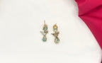 Peacock design with AD Mint-Green Zircon & Moissanite Stones