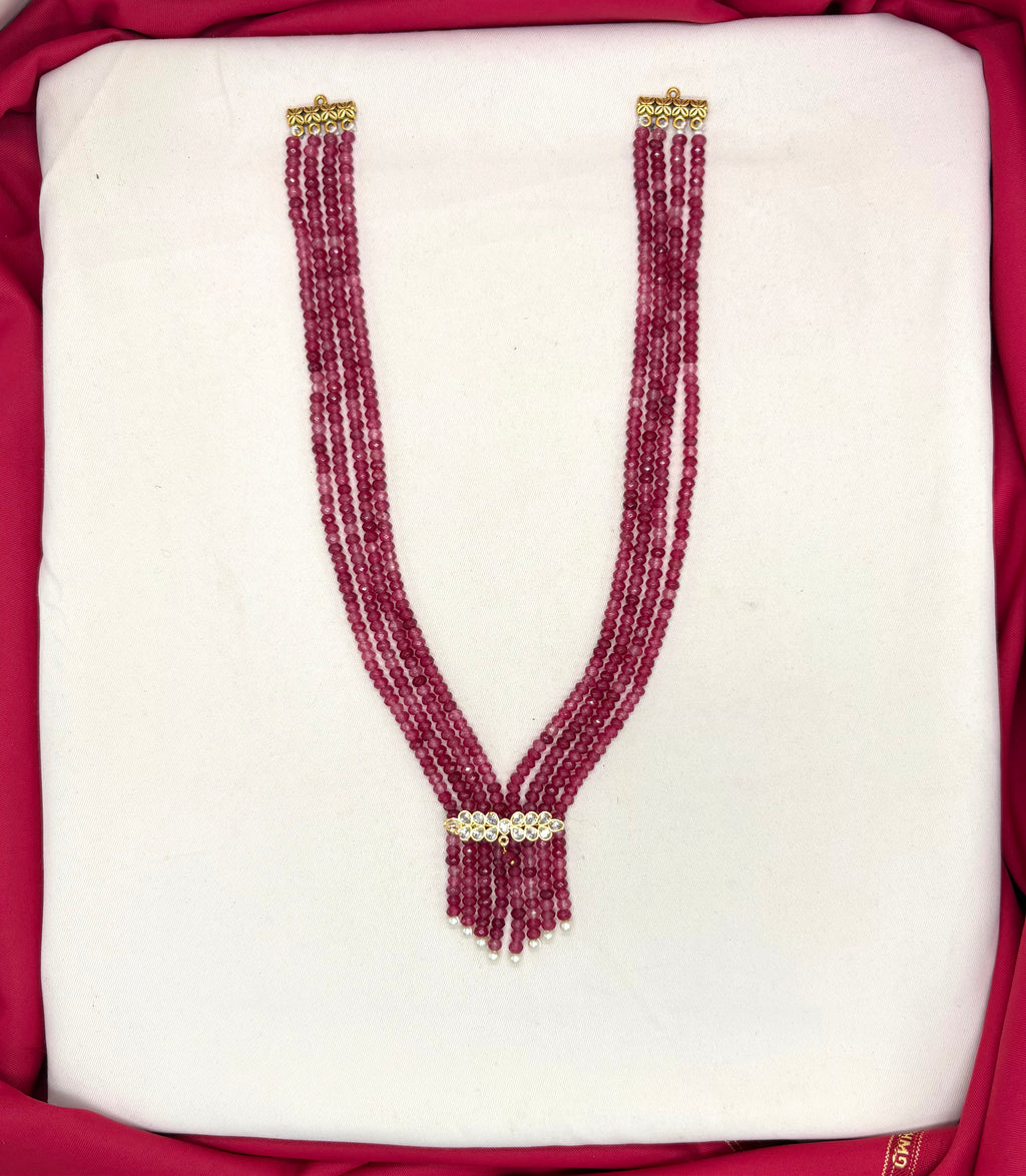 Maroon multi -layered Onyx Beads Rani-Haram