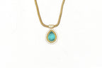 Matte finishing Nan with Mint-Green stone short Necklace