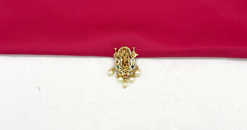 Matte finishing Lord Venkateshwara Pendant with multi stones Locket