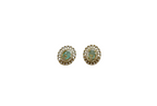 Victorian finish American Diamonds with mint-Green stone stud Earring