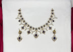 Victorian finishing floral design with sea purple stones Necklace