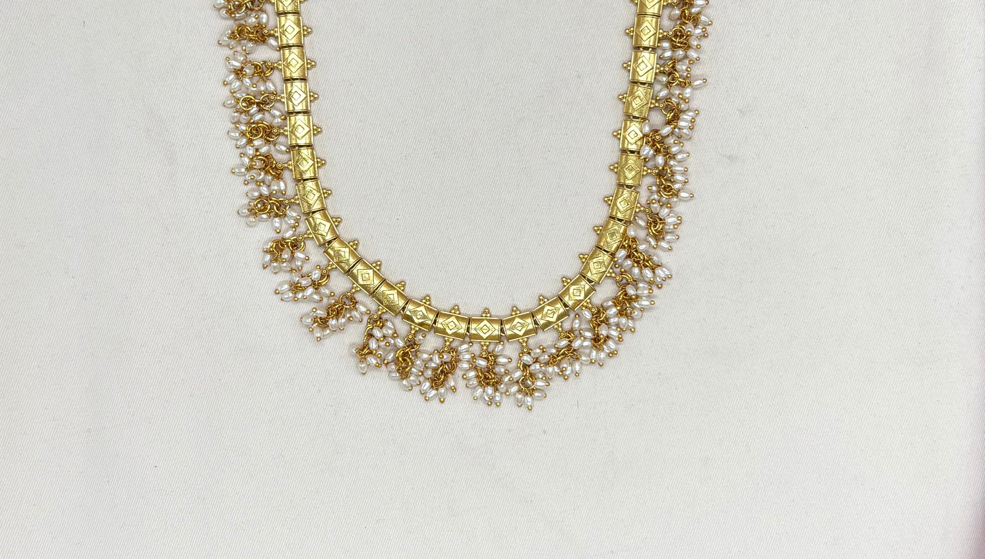 Matte finishing Handcrafted Embellished Long Mala Necklace