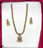 Nakshi Finishing floral design with White pearls Long Haram Necklace